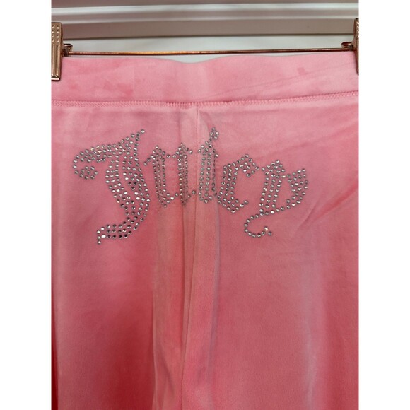 JUICY COUTURE Velour OG Bling Tracksuit Hoodie Pant Set Flamingo (Pink) Large  L - Picture 2 of 5